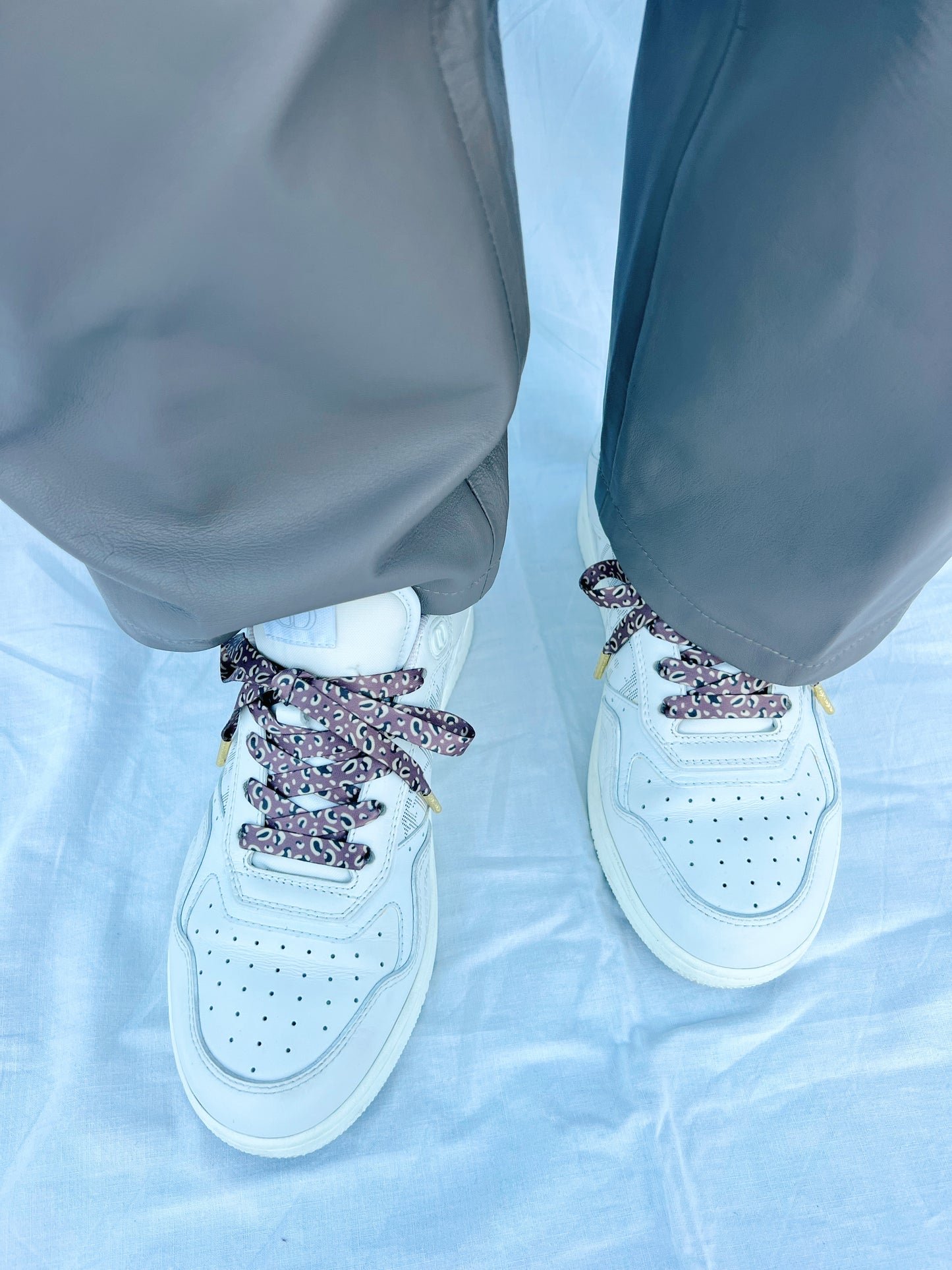 Mauve Classic Leopard Shoelaces