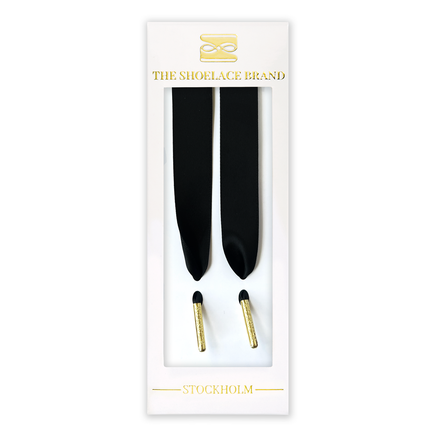 Black Silk Goldtip Shoelaces