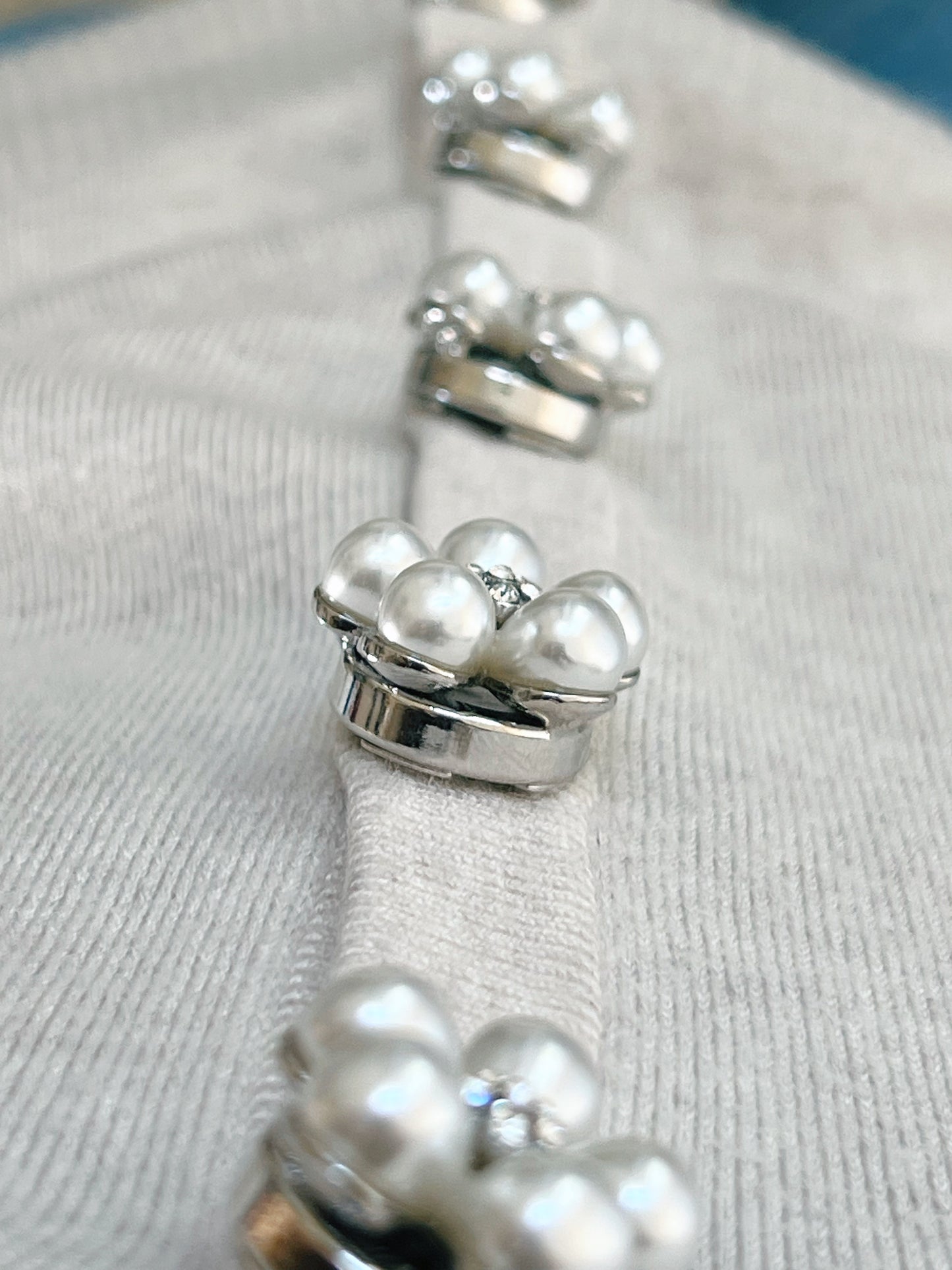 Silver Rosi pearl flower Button Cover The Shoelace Brand