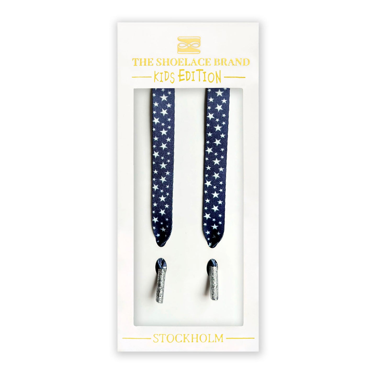 Kids Navy Star Shoelaces