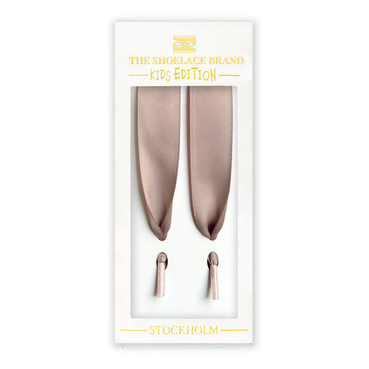 Kids Nougat Mauve Silk Shoelaces