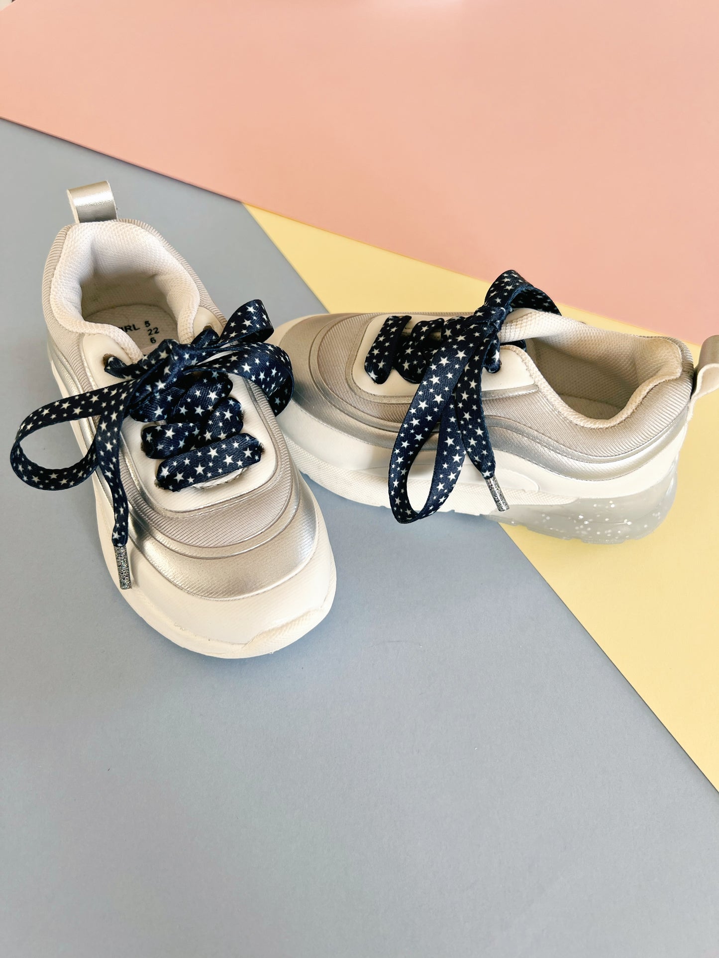 Kids Navy Star Shoelaces