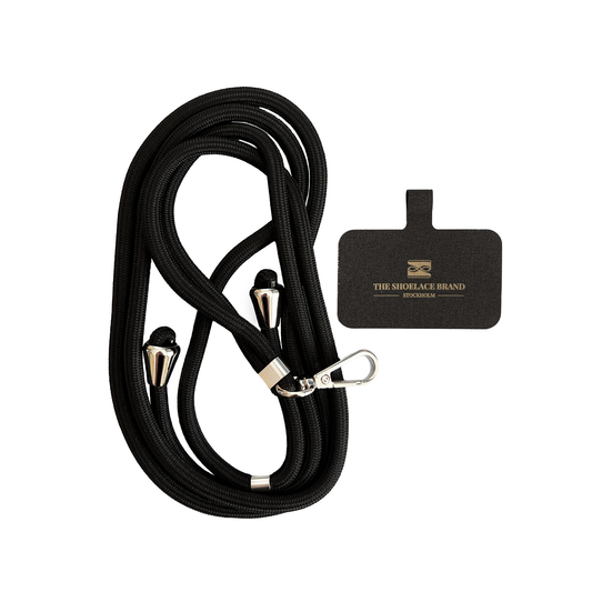 Universal phone strap in black and silver