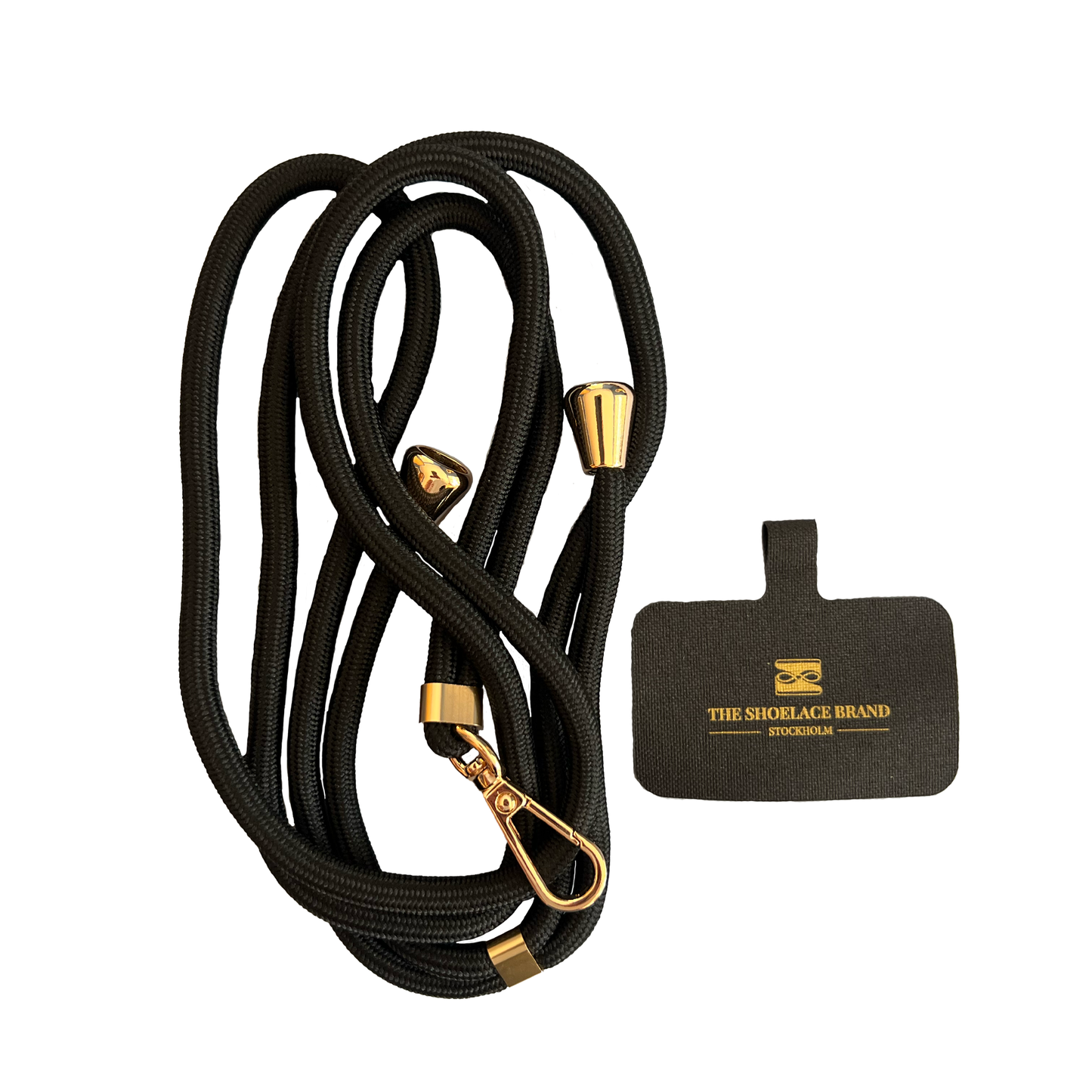 Universalt mobilband i svart och guld