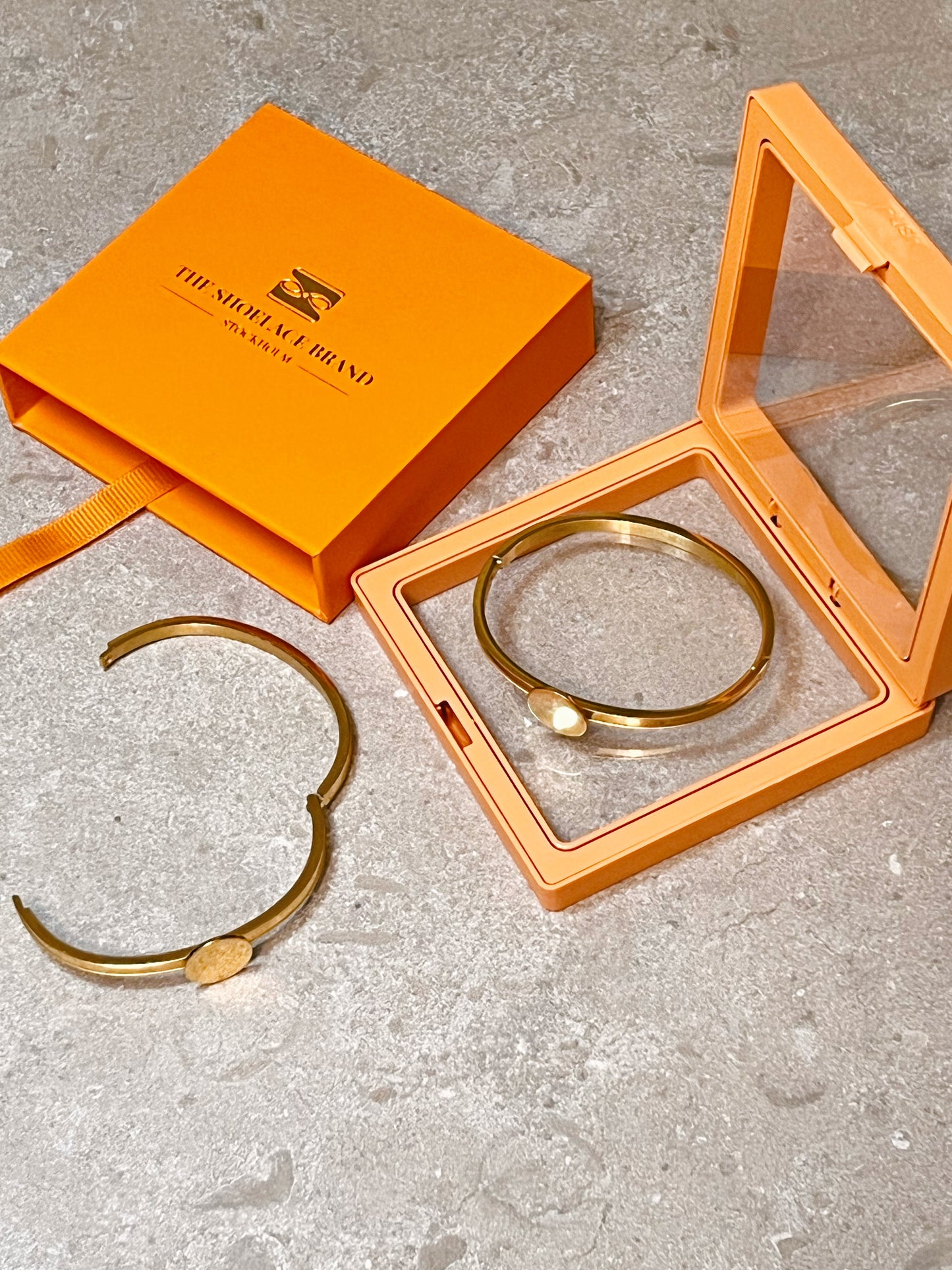 Gold Cuff Bracelet – Button Base