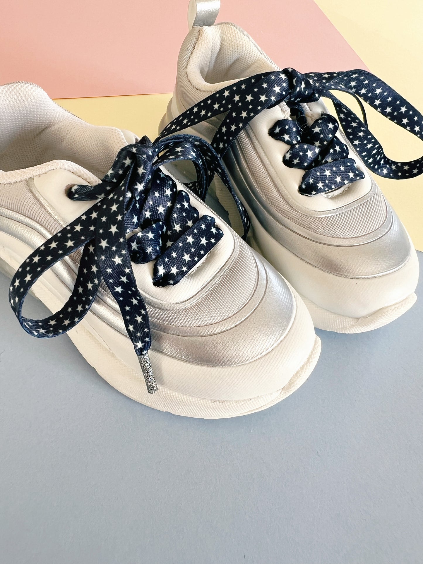 Kids Navy Star Shoelaces