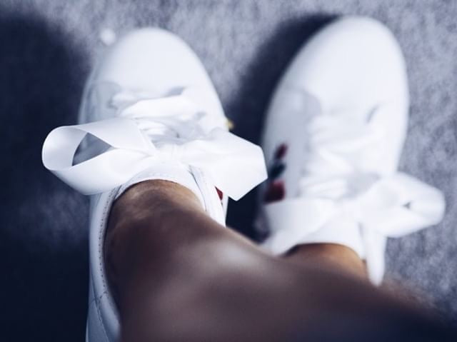 White Silk shoelaces . The Shoelace Brand