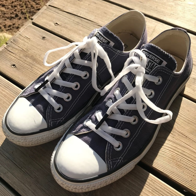 Double sided velvet shoelaces white - The Shoelace Brand