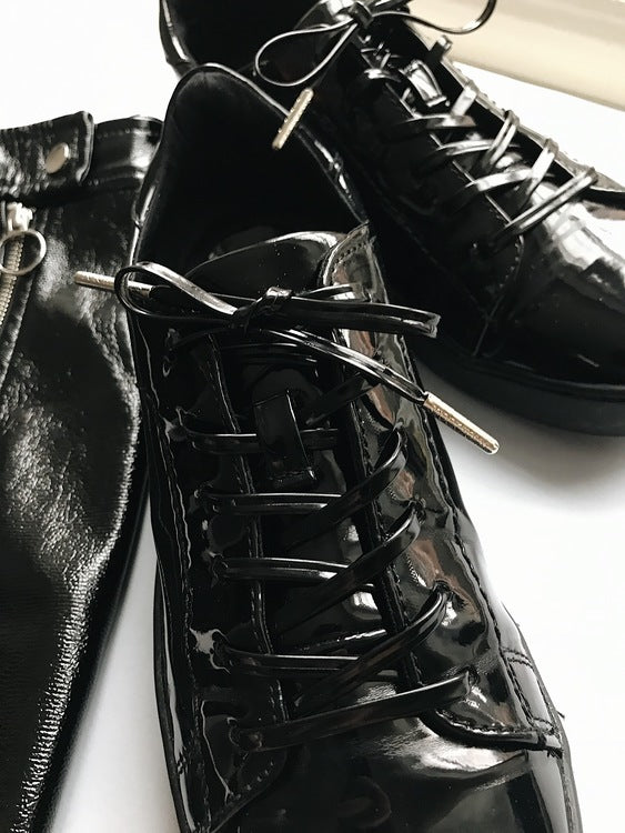 Black laqcuer shoelaces - The Shoelace Brand