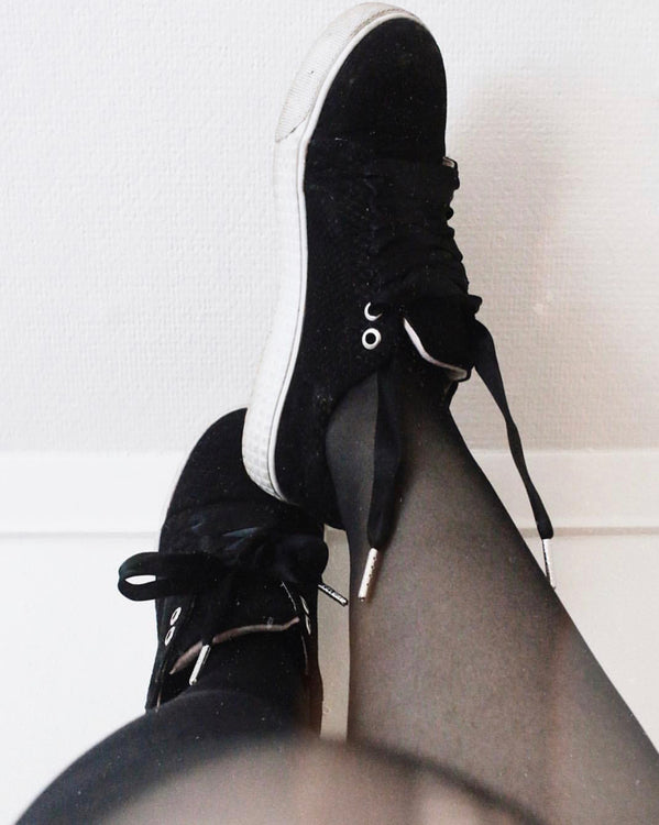 Black Silk Shoelaces