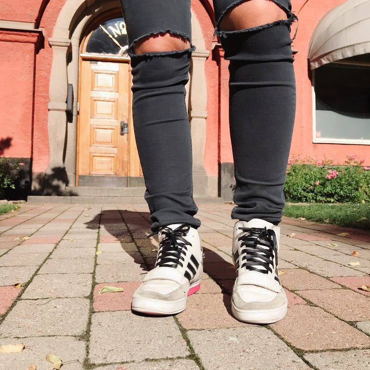 Black PU faux leather shoelaces - The Shoelace Brand