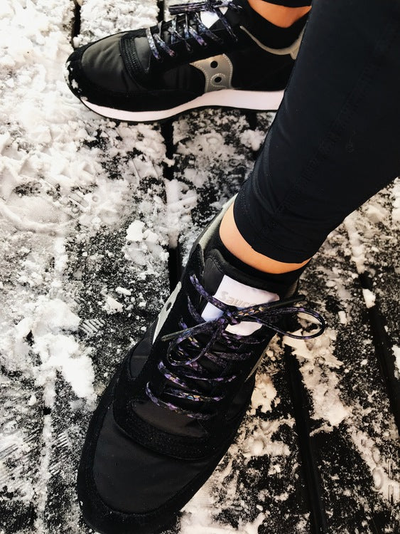 PU shoelaces fake snakeskin purple- The Shoelace Brand