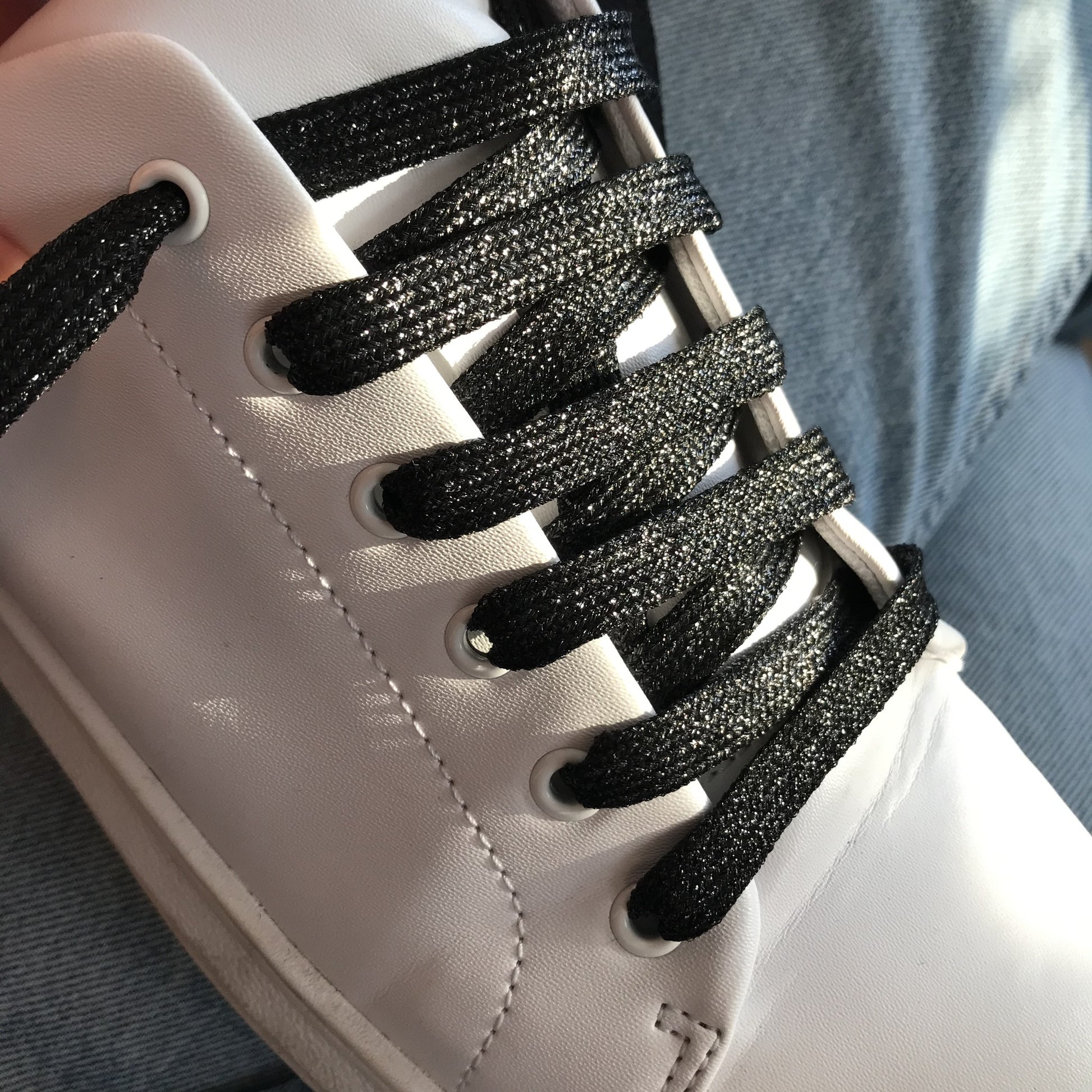 Black glitter shoelaces - The Shoelace Brand