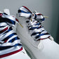 Scarf Shoelaces white, red, blue - The Shoelace Brand