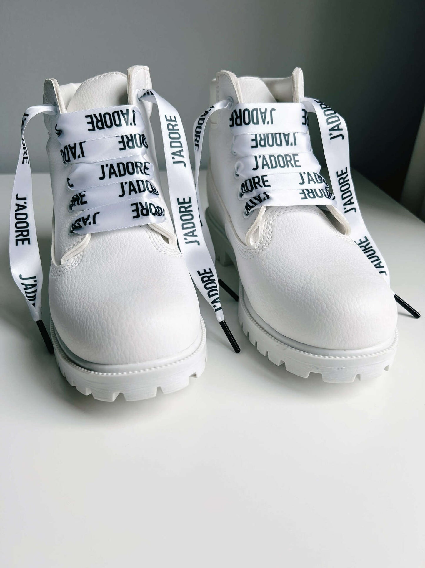 Silk shoelaces printed J'ADORE - The Shoelace Brand
