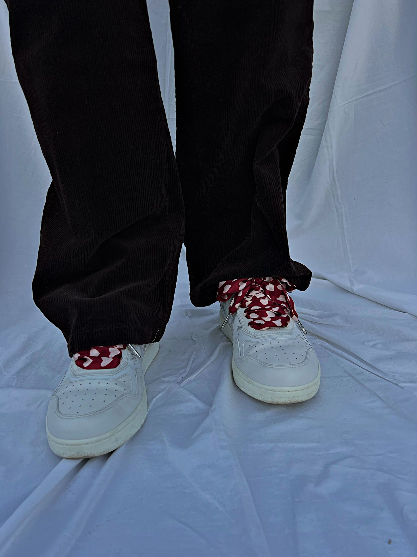 Burgundy Heart Scarf Shoelaces