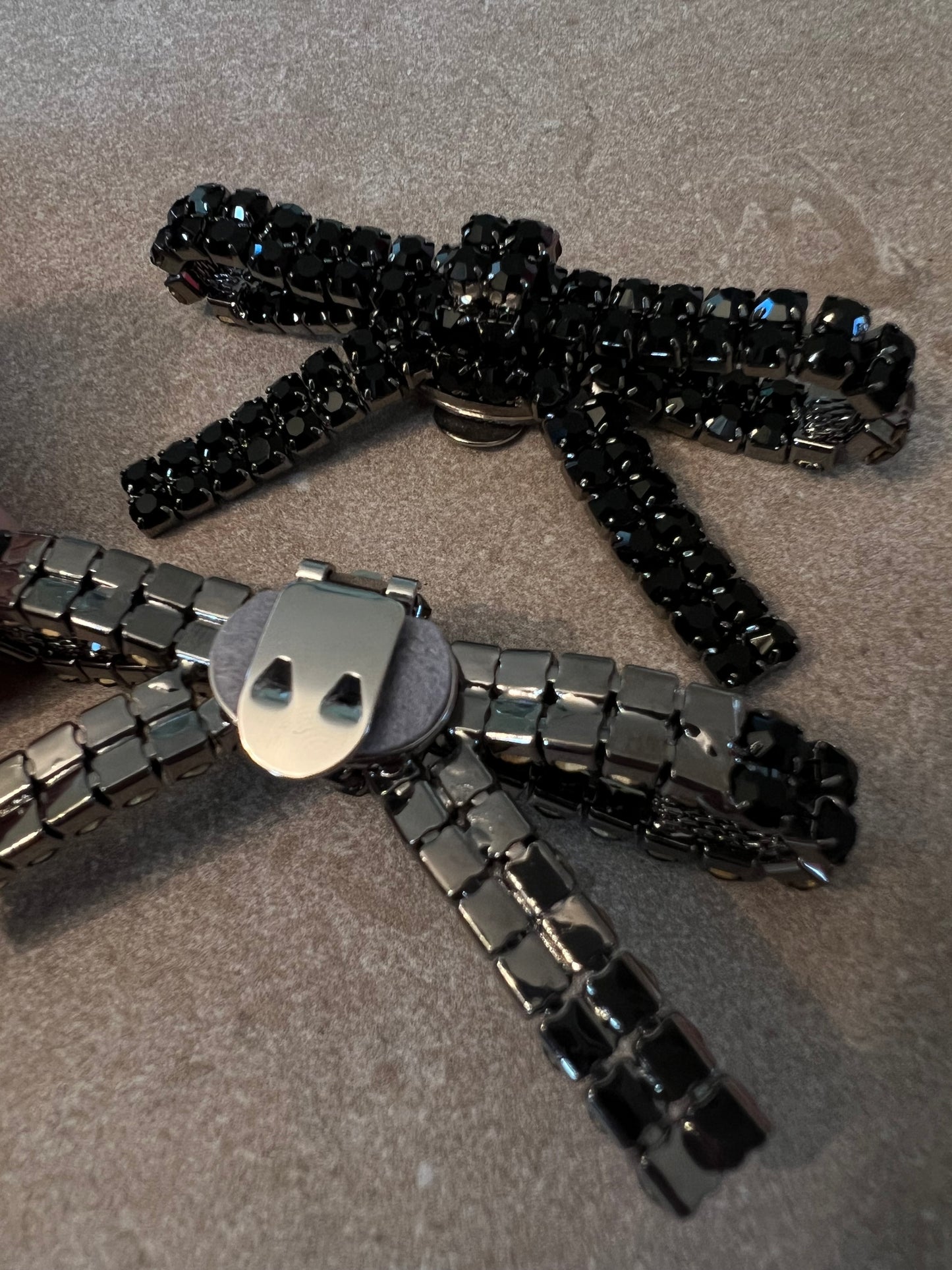 Black Crystal Glitter Bow – Shoe Charm