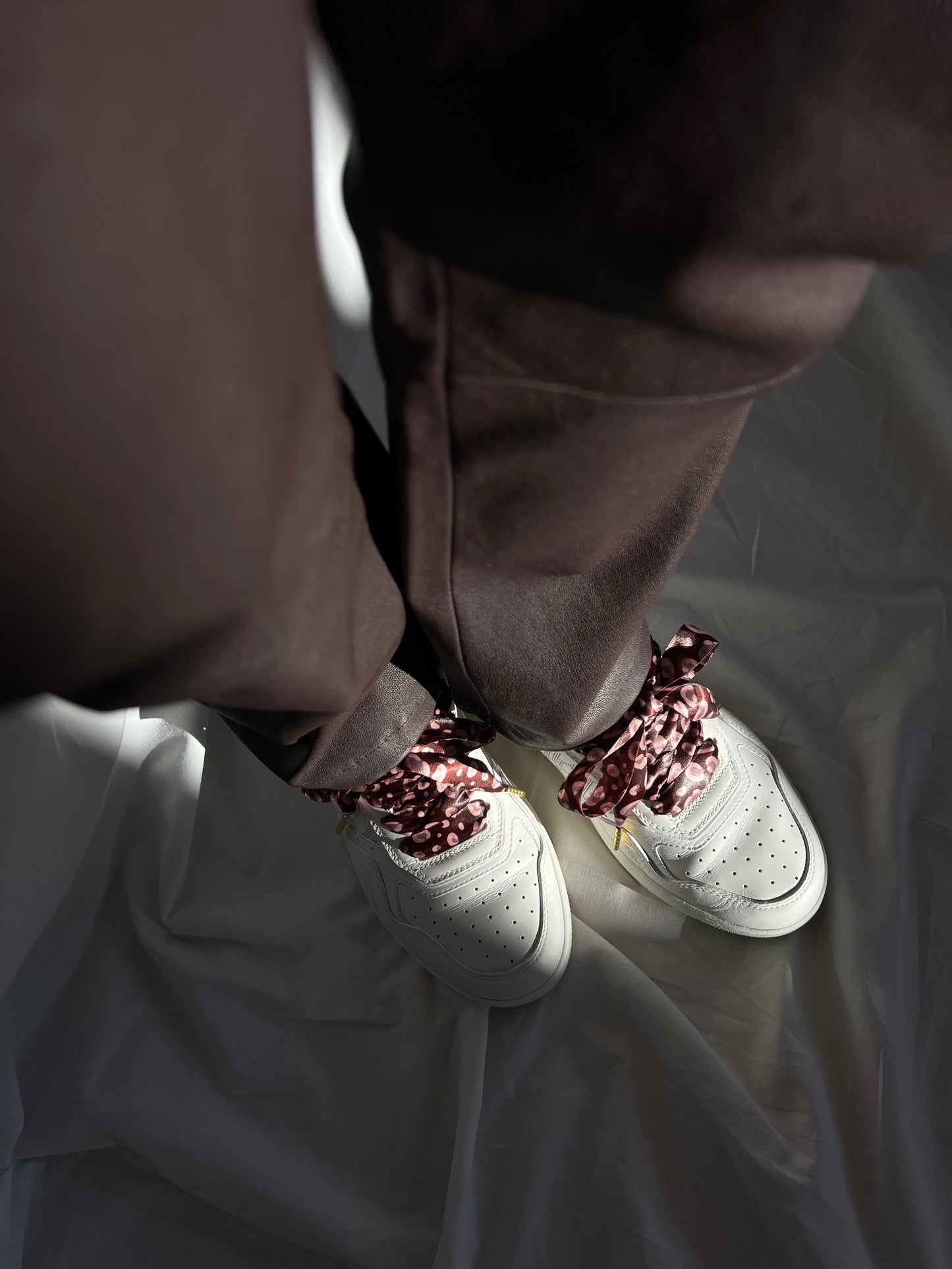 Silk Mauve Leopard Shoelaces