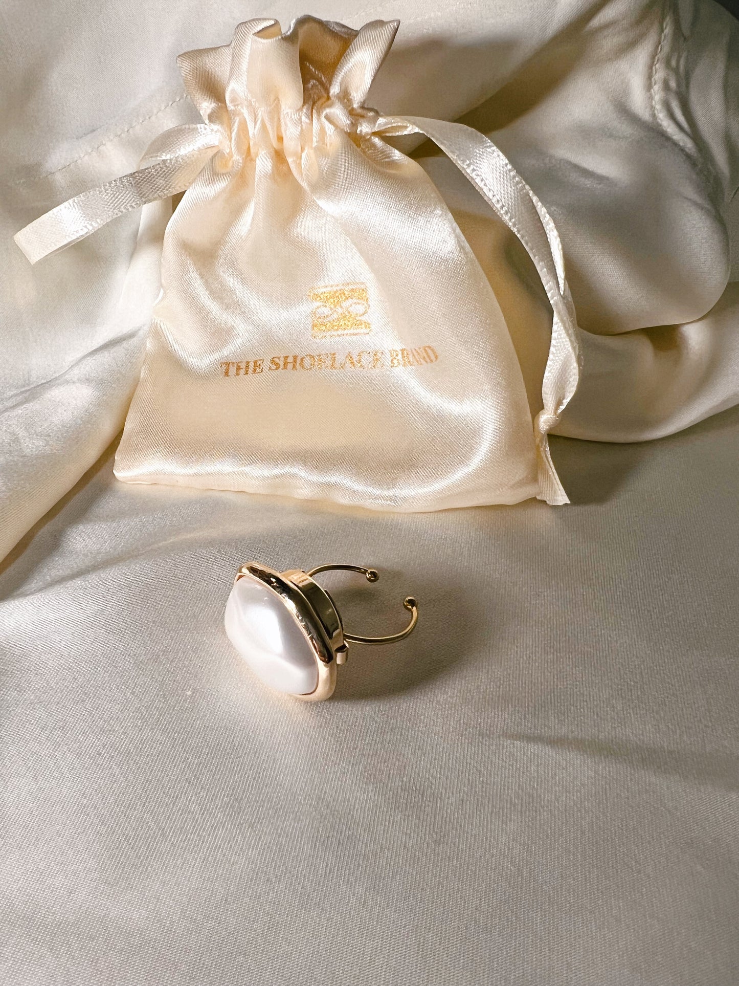 Gold Adjustable Ring – Button Base