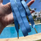 Velvet Sky Blue Shoelaces 134 cm – Gold Tips