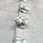 Rosi – Pearl Flower Button Charm Silver