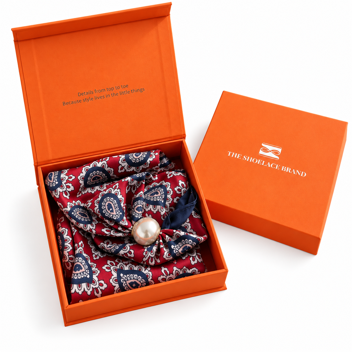 Magnetic Scarf Red Medallion