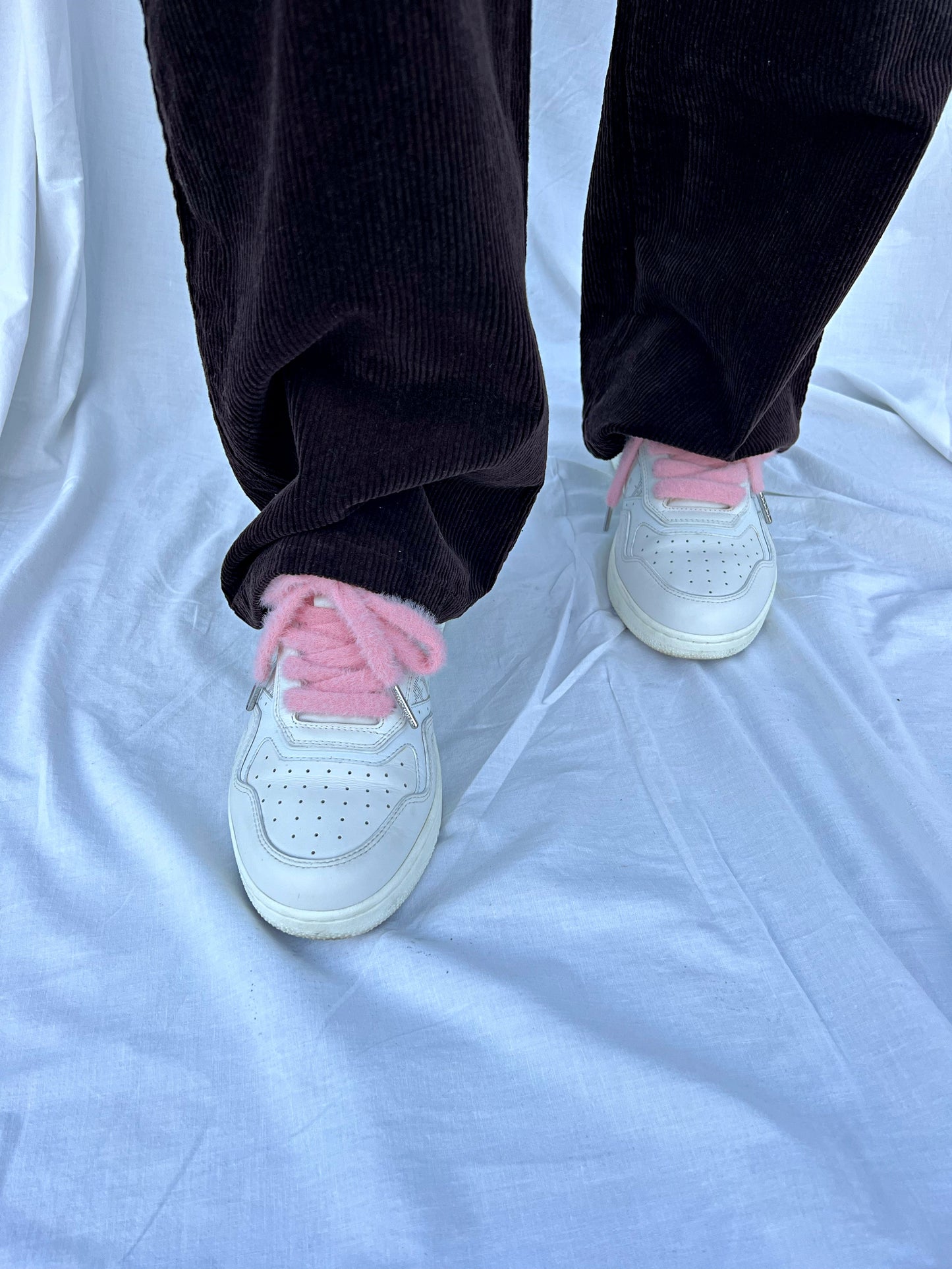 Light Pink Faux Fur Shoelaces