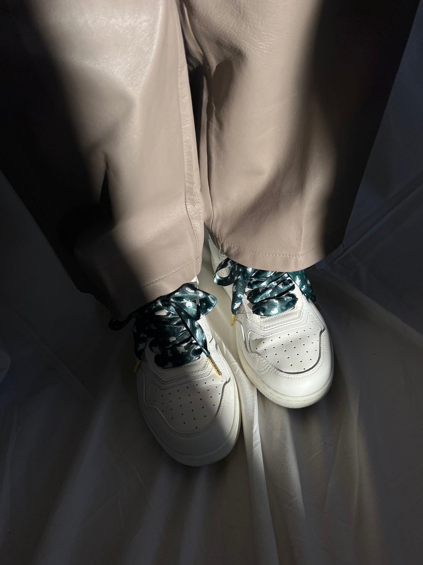 Silk Emerald Leopard Shoelaces