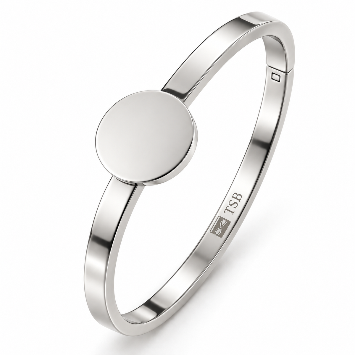 Silber Cuff-Armband – Button-Base