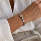 Silber Cuff-Armband – Button-Base