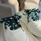 Silk Emerald Leopard Shoelaces