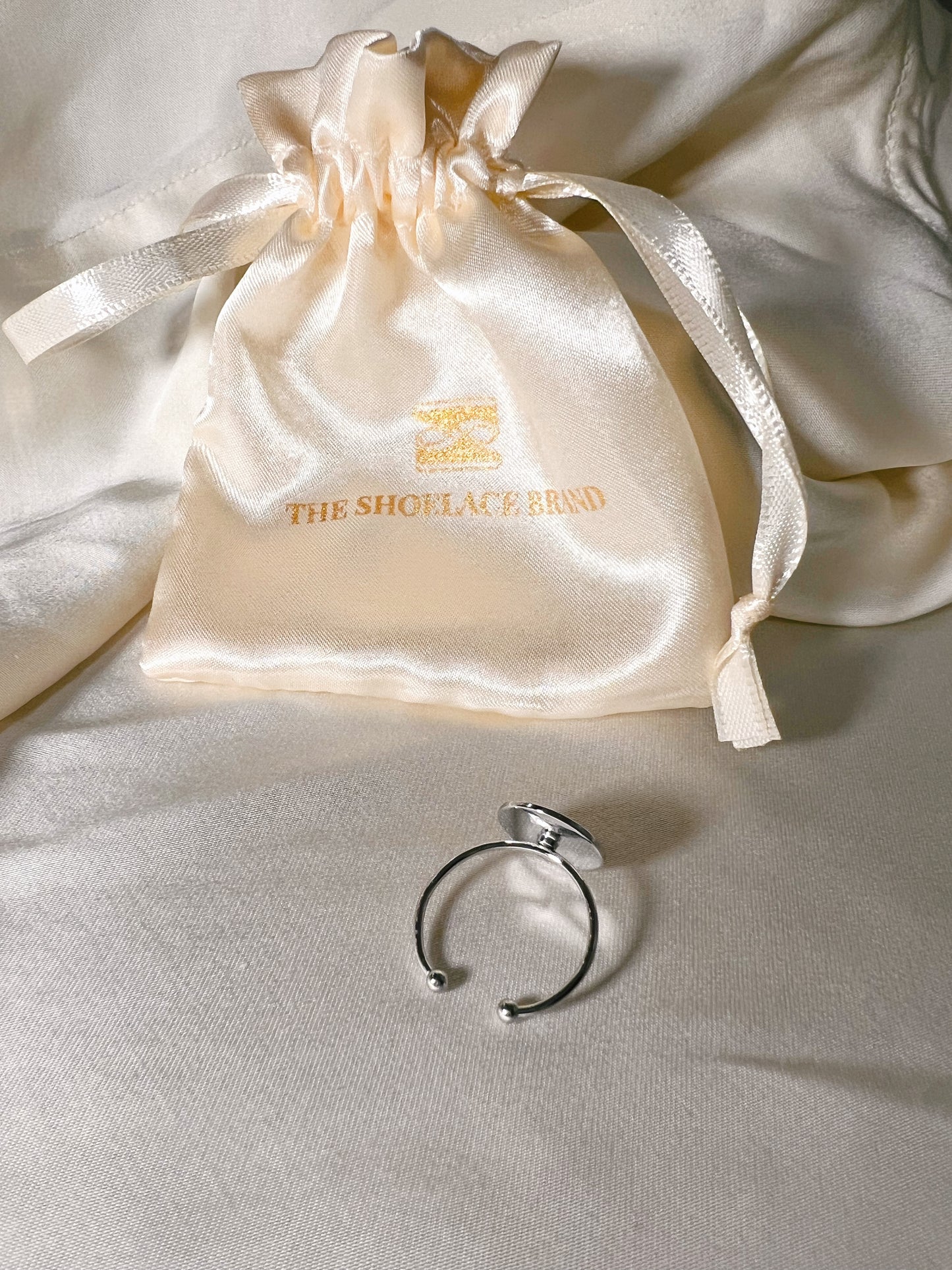 Silver Adjustable Ring – Button Base