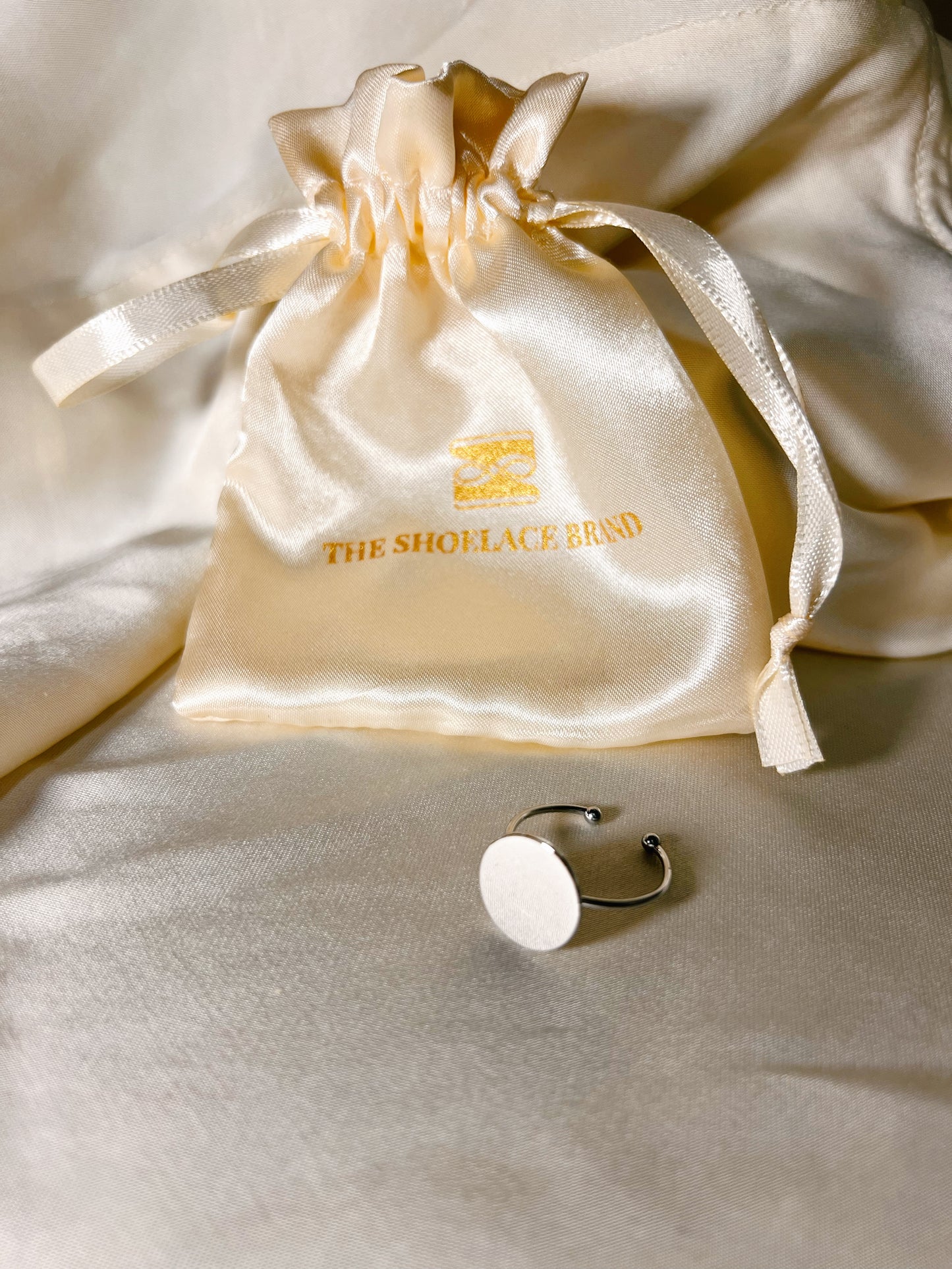 Silver Adjustable Ring – Button Base