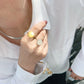 Silver Adjustable Ring – Button Base