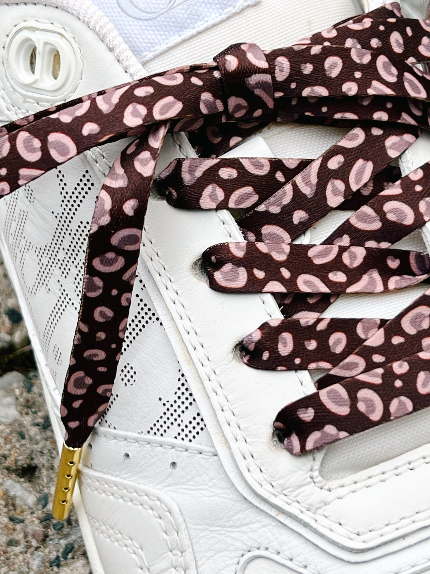 Mauve Classic Leopard Shoelaces