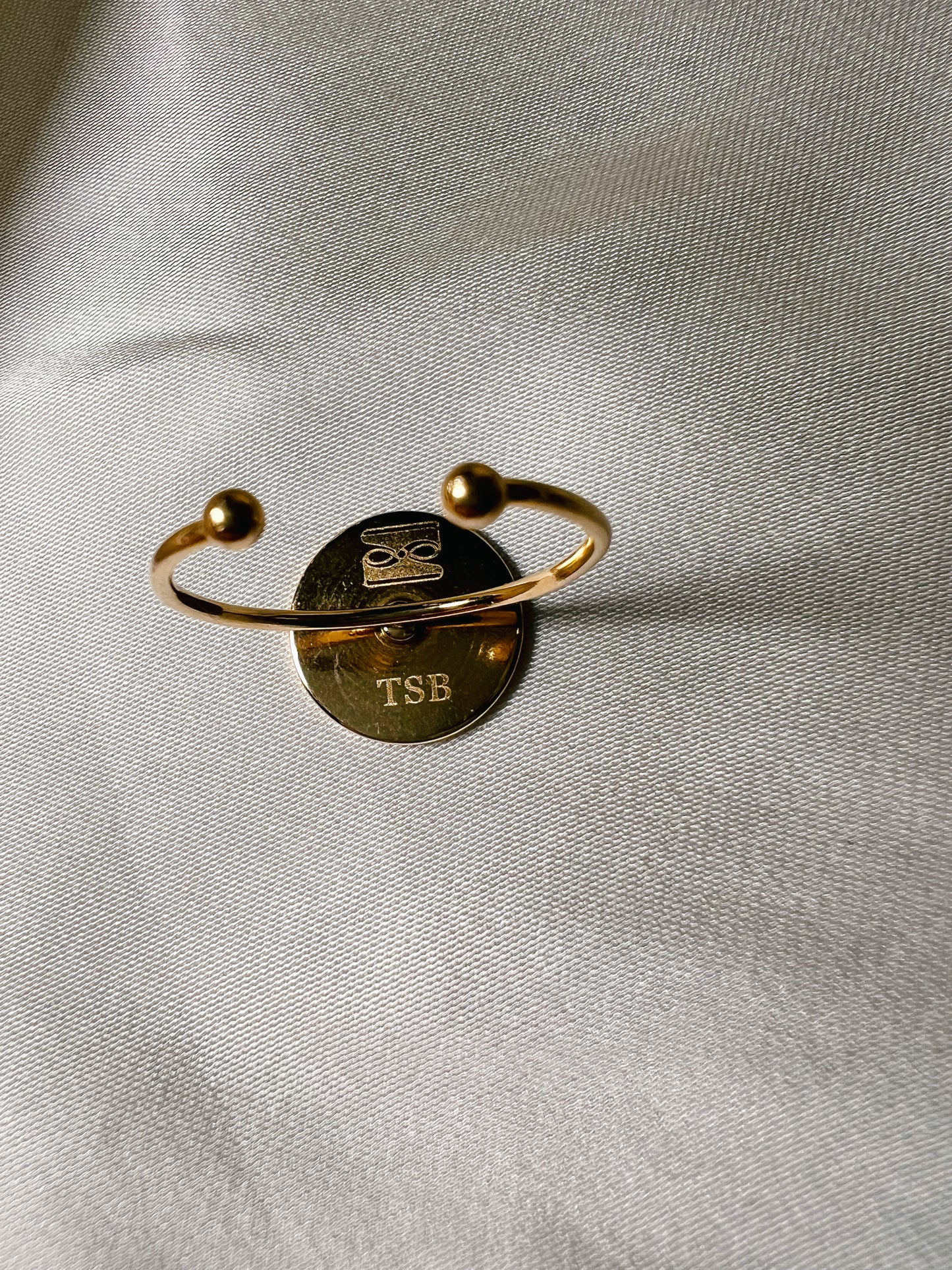 Gold Adjustable Ring – Button Base