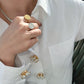 Silver Adjustable Ring – Button Base