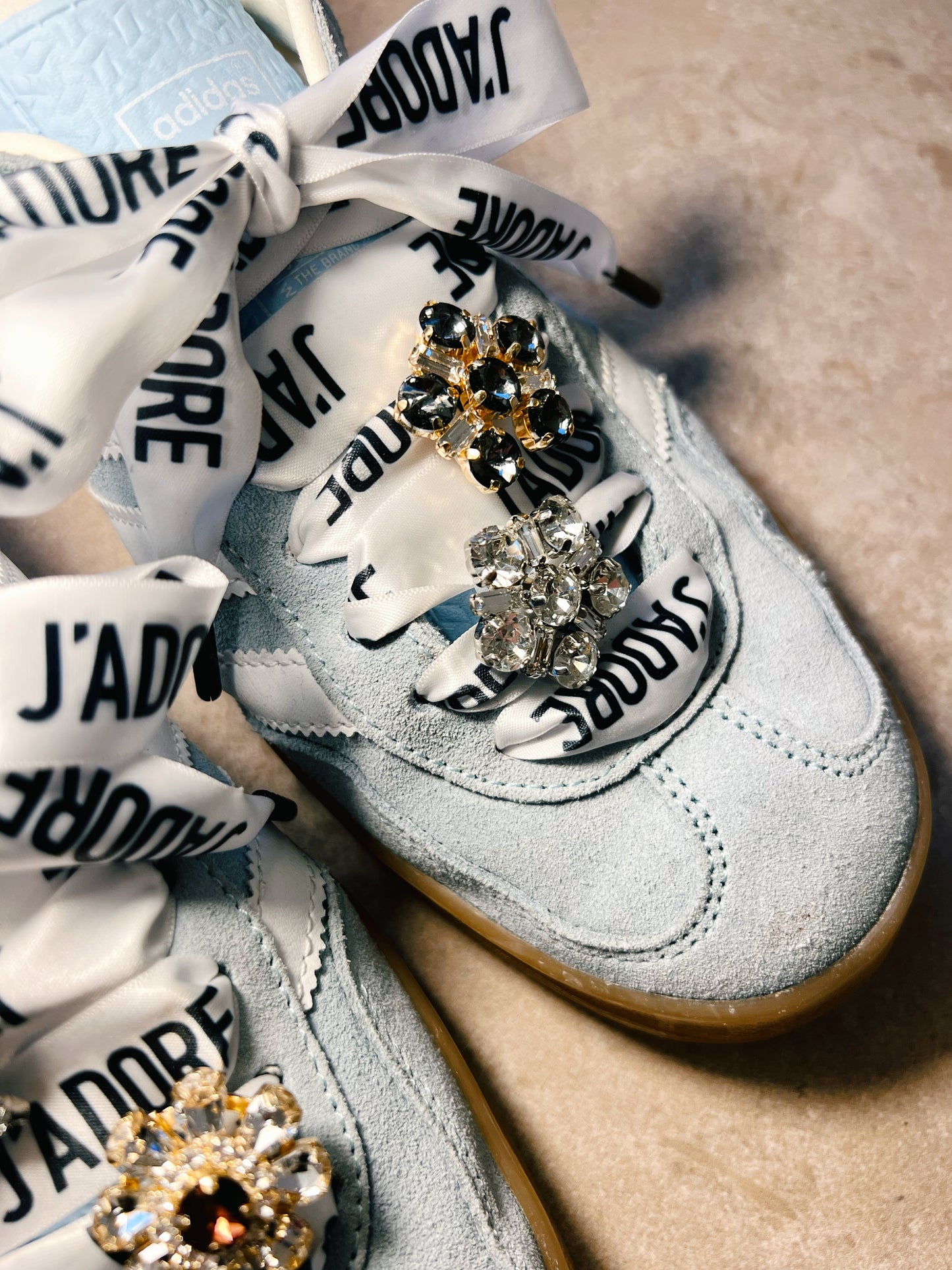 Black & White, Elastic fit - Crystal Shoe Charm Set