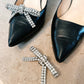 White Crystal Glitter Bow – Shoe Charm