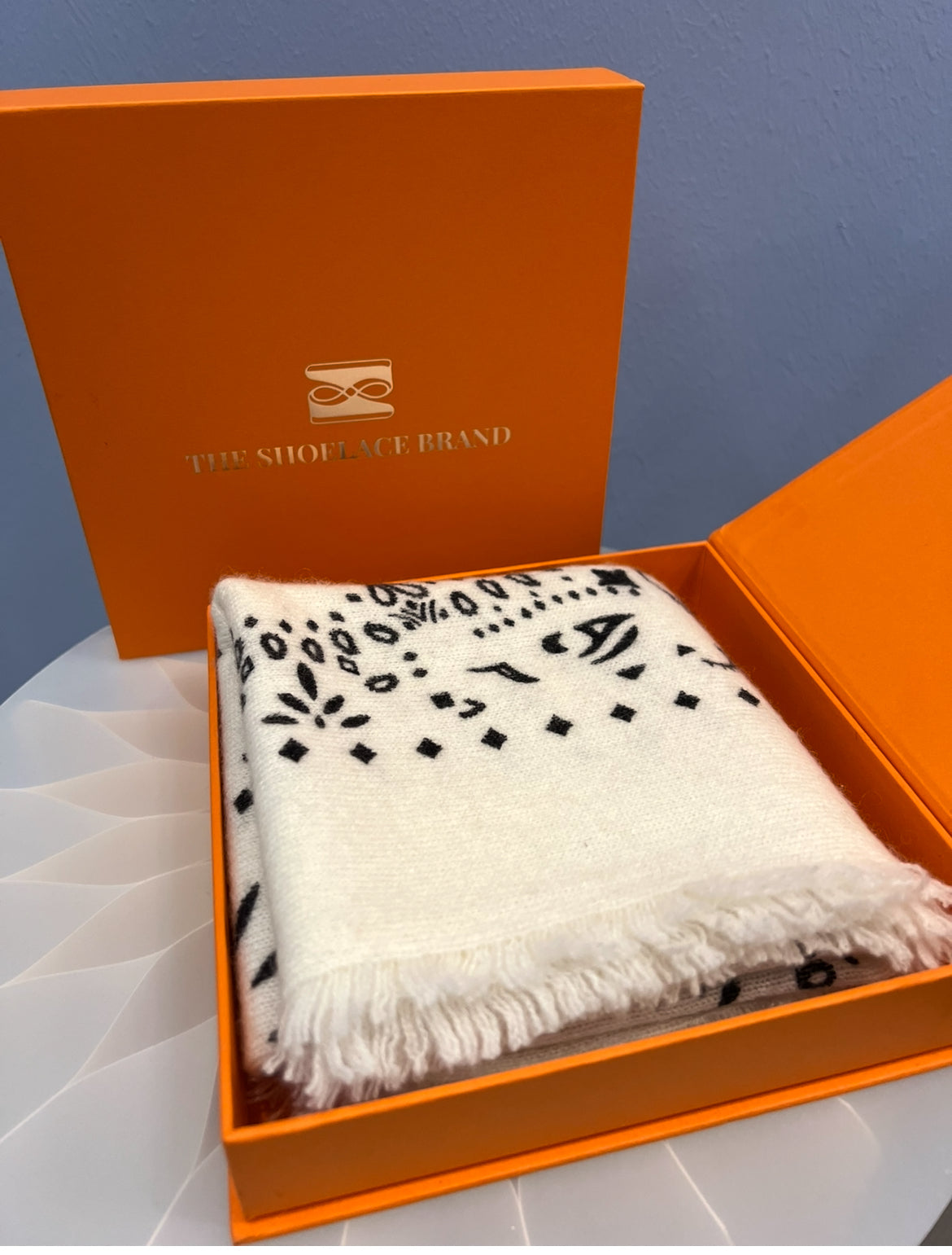 Cashmere Scarf Paisley Off White