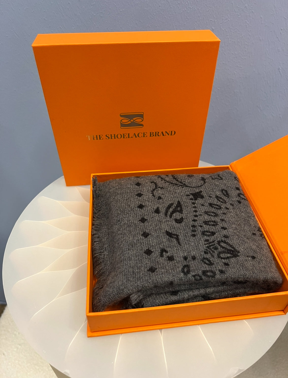 Cashmere Scarf Paisley Grey