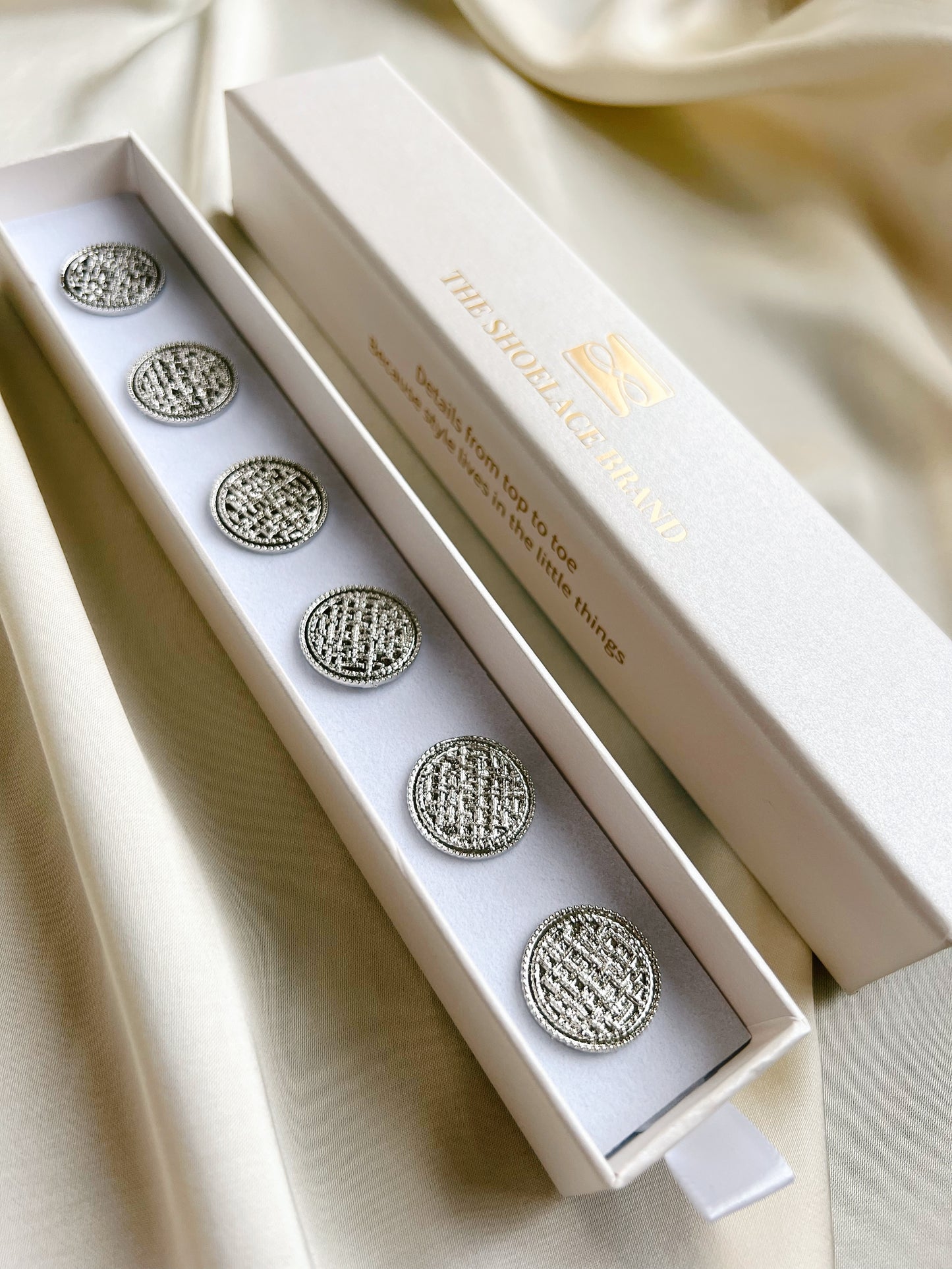 Charlotte – Textured Button Charm Gold