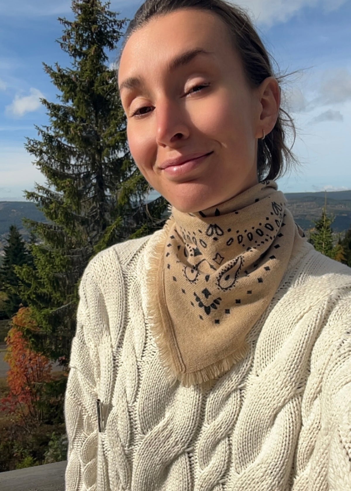 Cashmere Scarf Paisley Beige