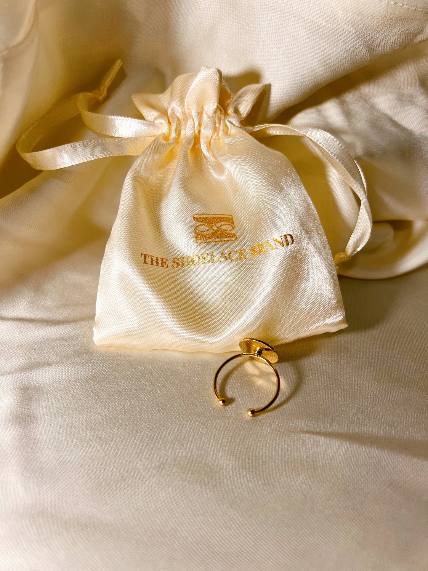 Gold Adjustable Ring – Button Base