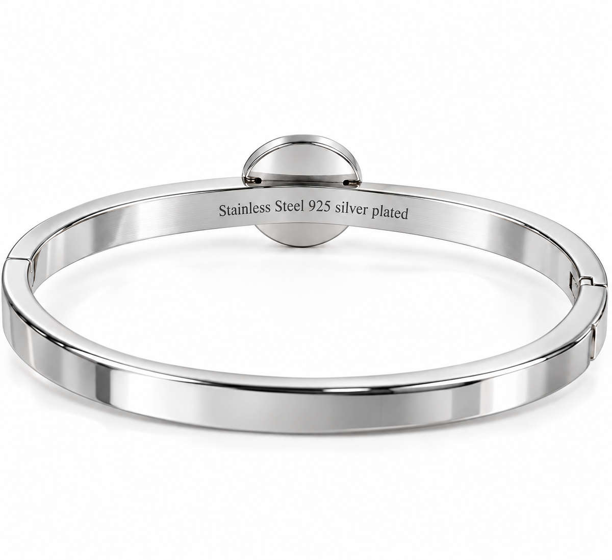 Silber Cuff-Armband – Button-Base