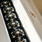 Maja – Black & White Flower Button Charm Gold