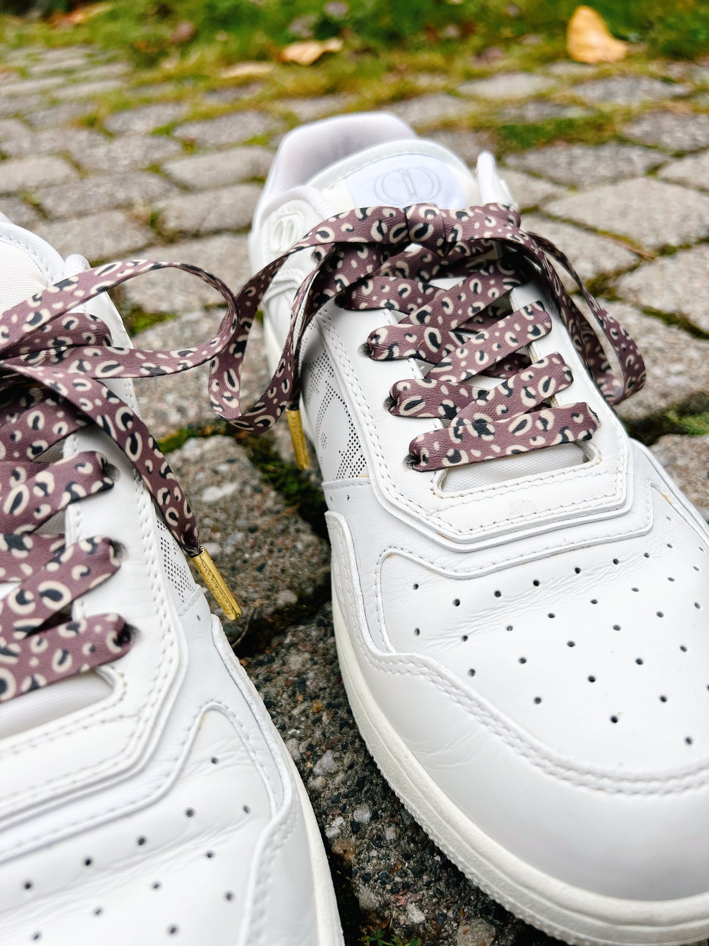 Mauve Classic Leopard Shoelaces