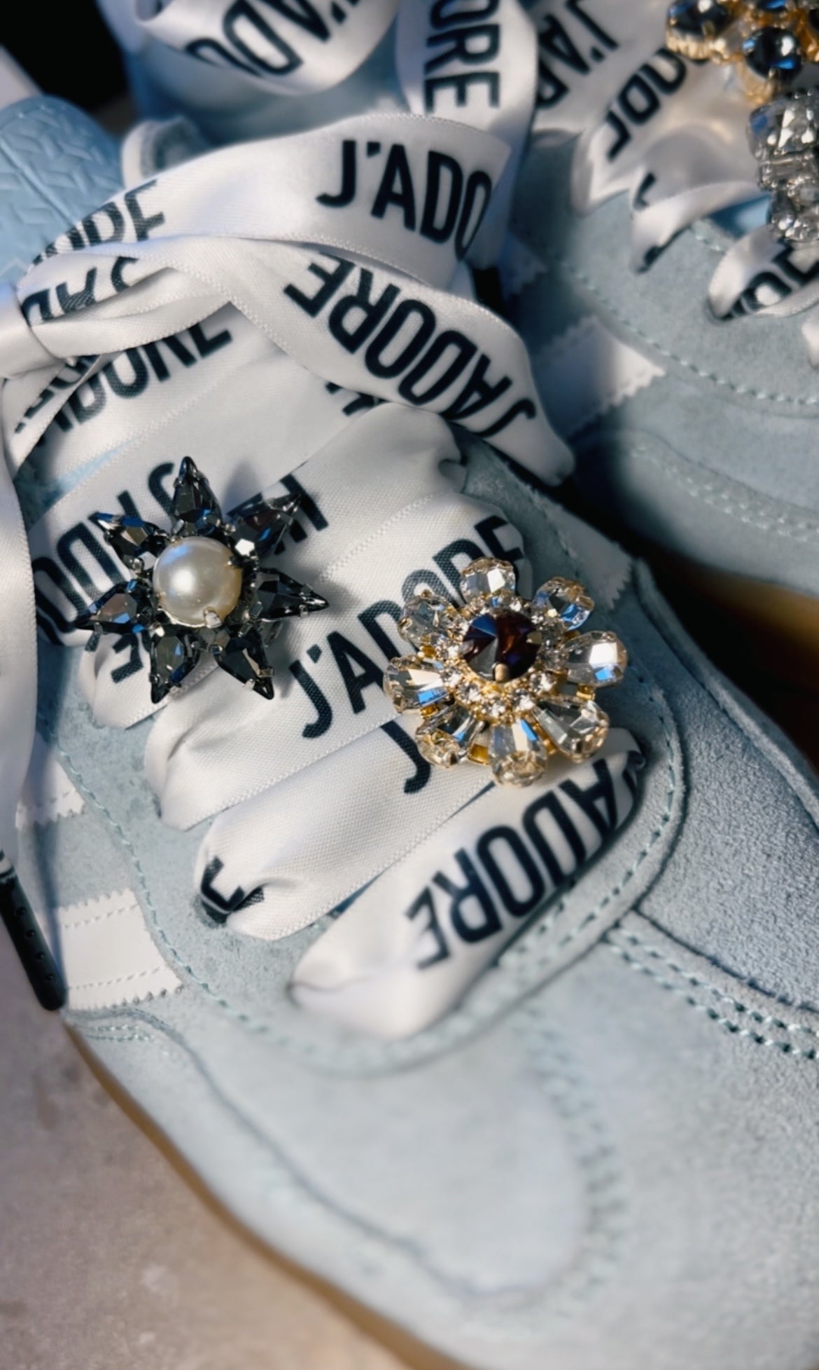 Black & White, Elastic fit - Crystal Shoe Charm Set