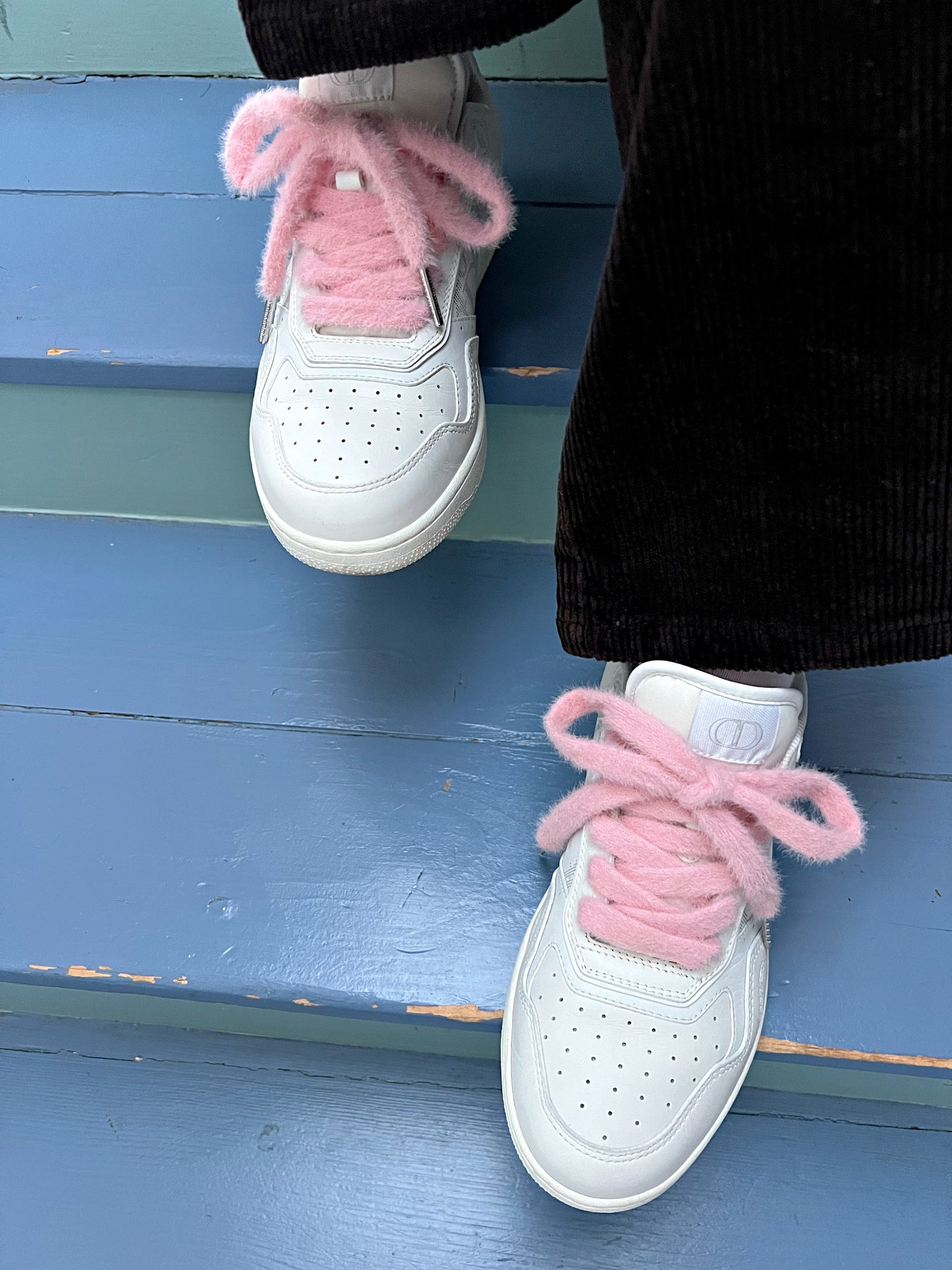 Light Pink Faux Fur Shoelaces