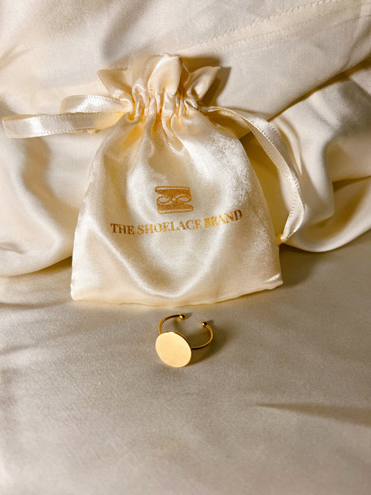 Gold Adjustable Ring – Button Base